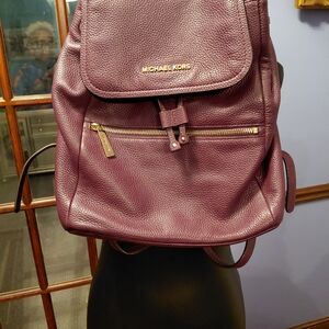 Michael Kors Plum Leather Backpack